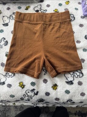 TALENTLESS Women's Ribbed Athletic Shorts in Brown